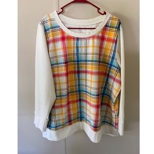 Woman Within Plaid Sweatshirt Top Size 22/24